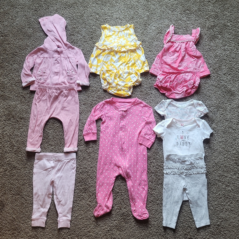 Baby Girl Size 9 Months Baby Clothes Bundle Lot Of 11 Pieces